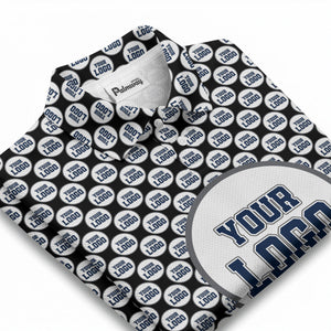 Repeating Personalized Logo Polo Shirt With Custom Text & Illustrated Icons
