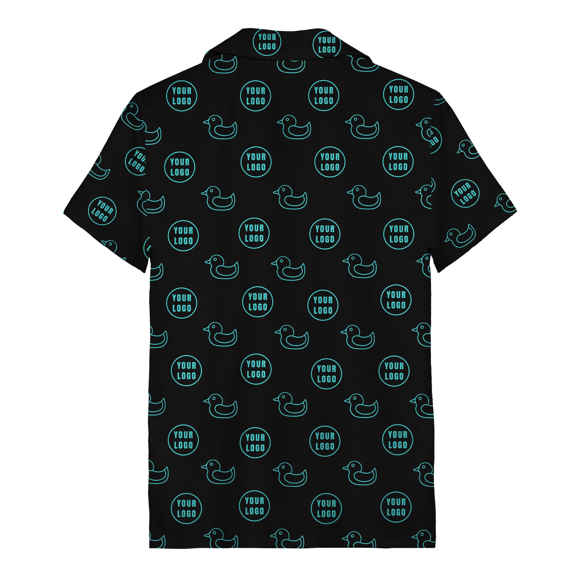 rubber duck & custom logo repeat pattern hawaiian shirt