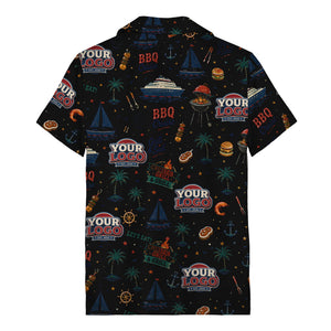 sailboats anchors ship wheels hamburger shrimp steak grill tools hawaiian shirt for men