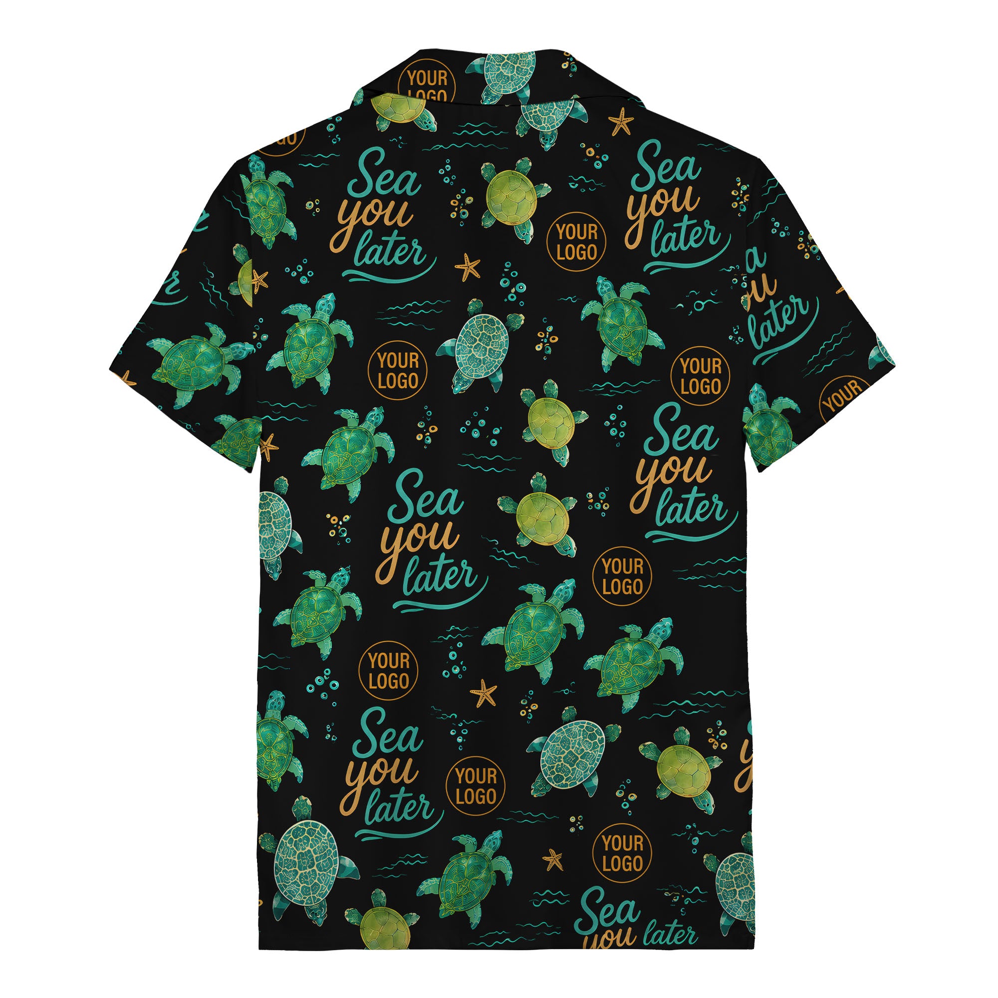 sea turtles & starfish sea you later cartoon hawaiian shirt
