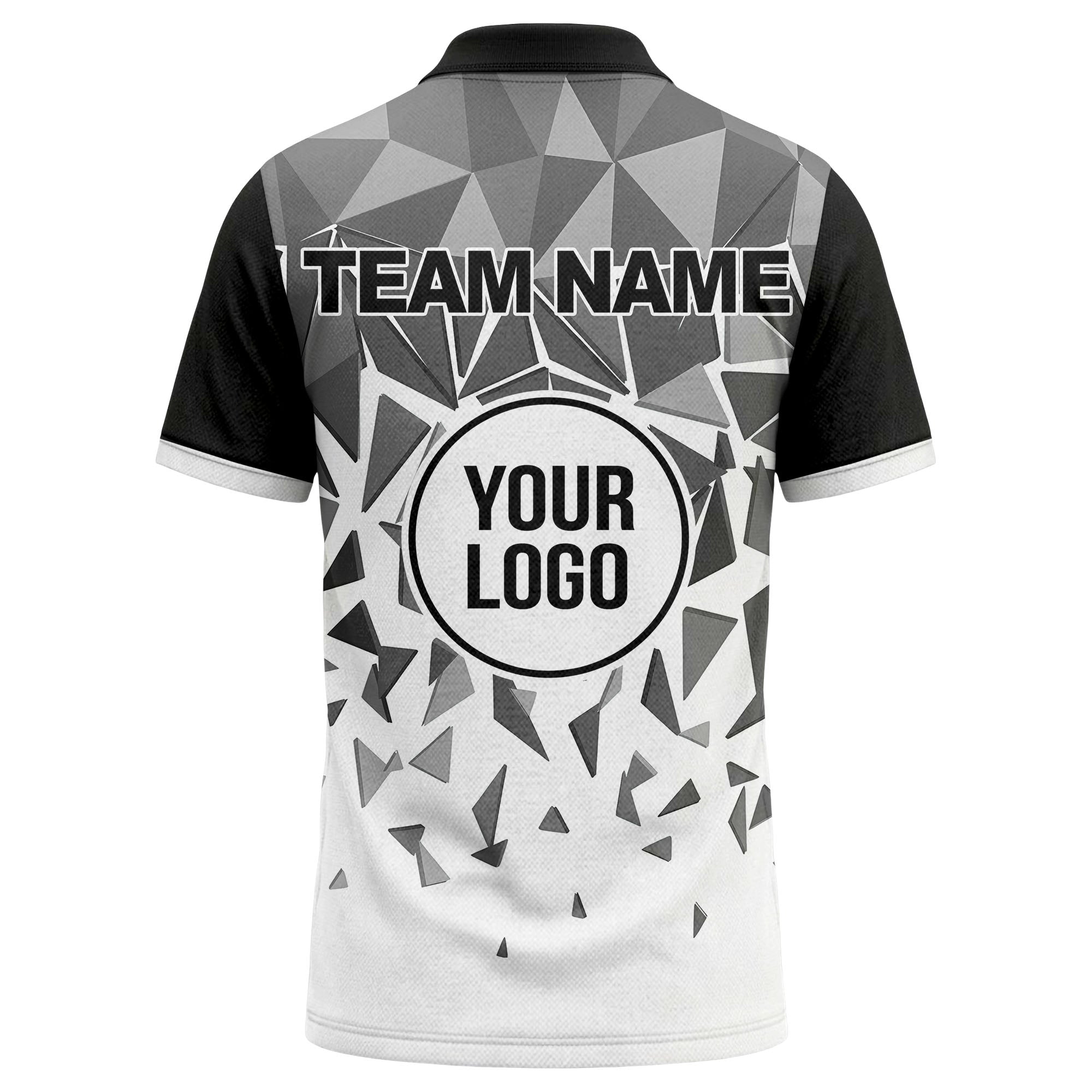 sharp monochrome geometric triangles polo shirt