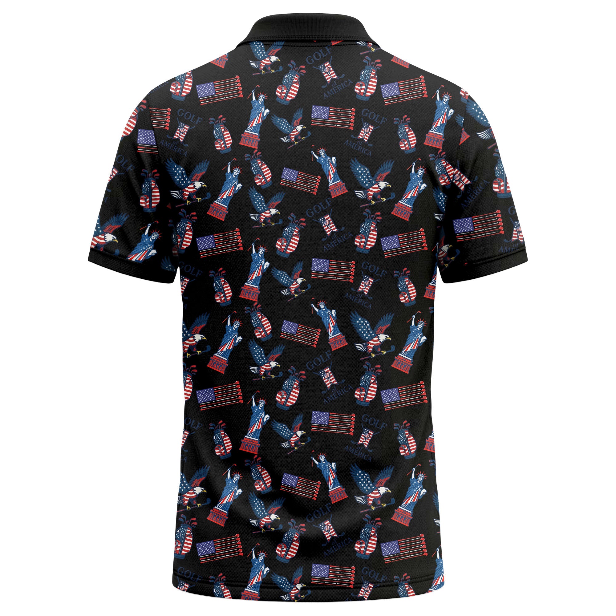 statue of liberty eagles golf clubs polo shirt