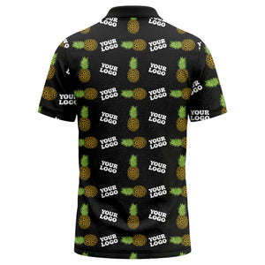 sunflower pineapple repeat custom logo polo shirt for beach days