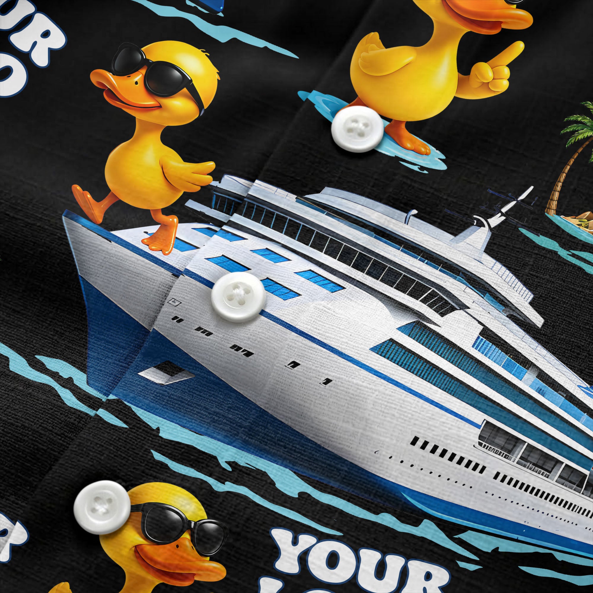 sunglasses ducks on cruise ships palm tree islands hawaiian shirt