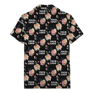 watercolor floral d20 dice hawaiian shirt with custom logo space