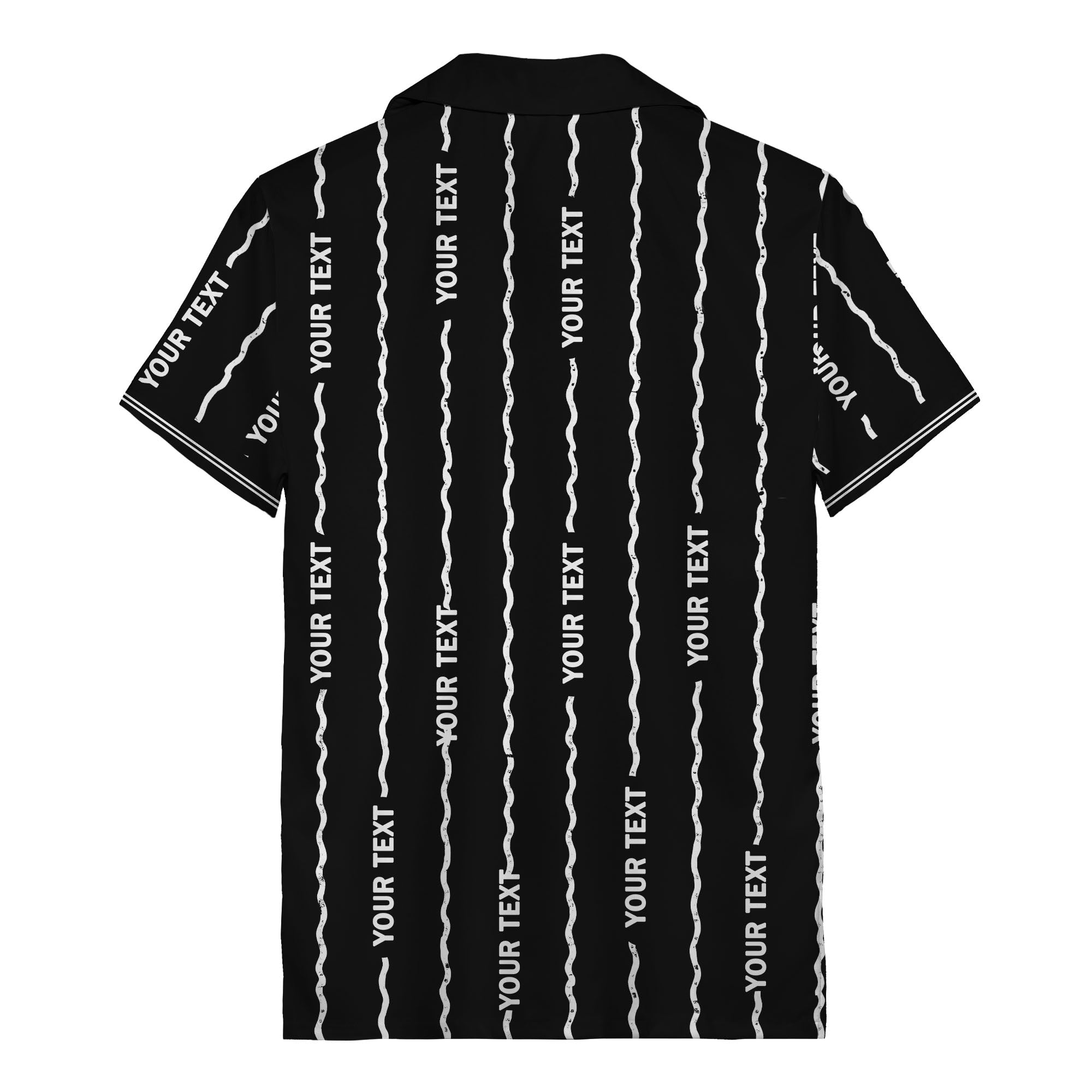 wavy line personalized hawaiian shirt with custom text & logo