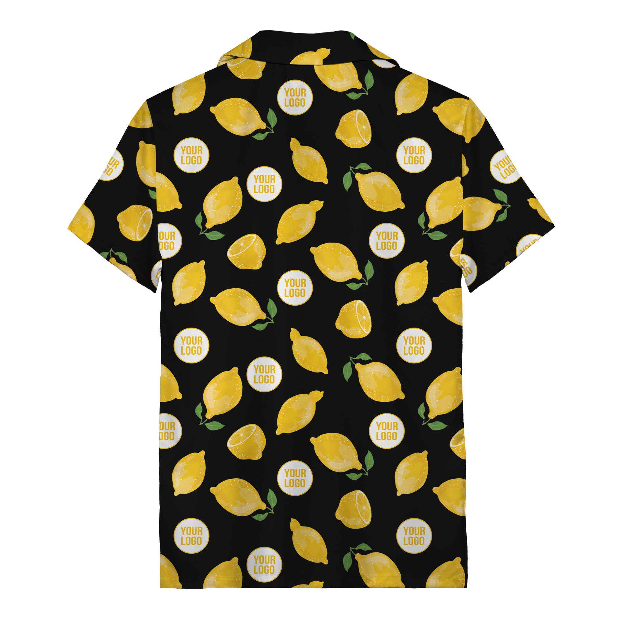 zesty lemon watercolor lemon slices & leaf hawaiian shirt