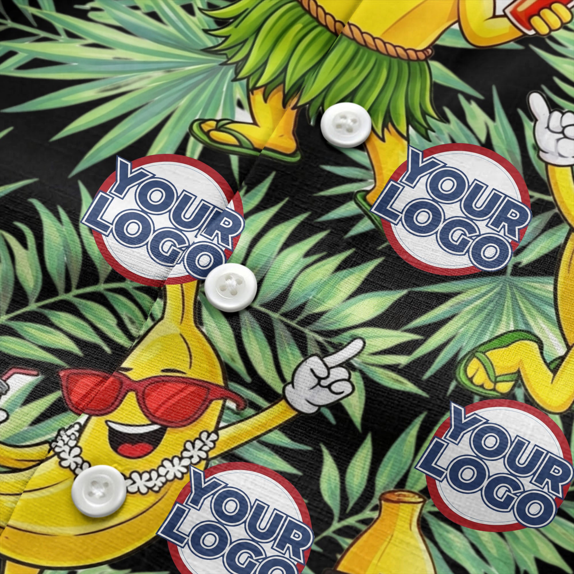 banana luau party cartoon bananas in sunglasses hawaiian shirt