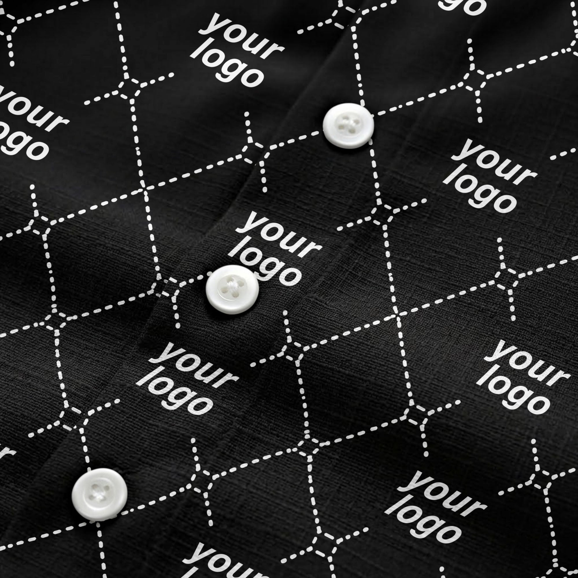 black & white quilted diamond custom logo hawaiian shirt