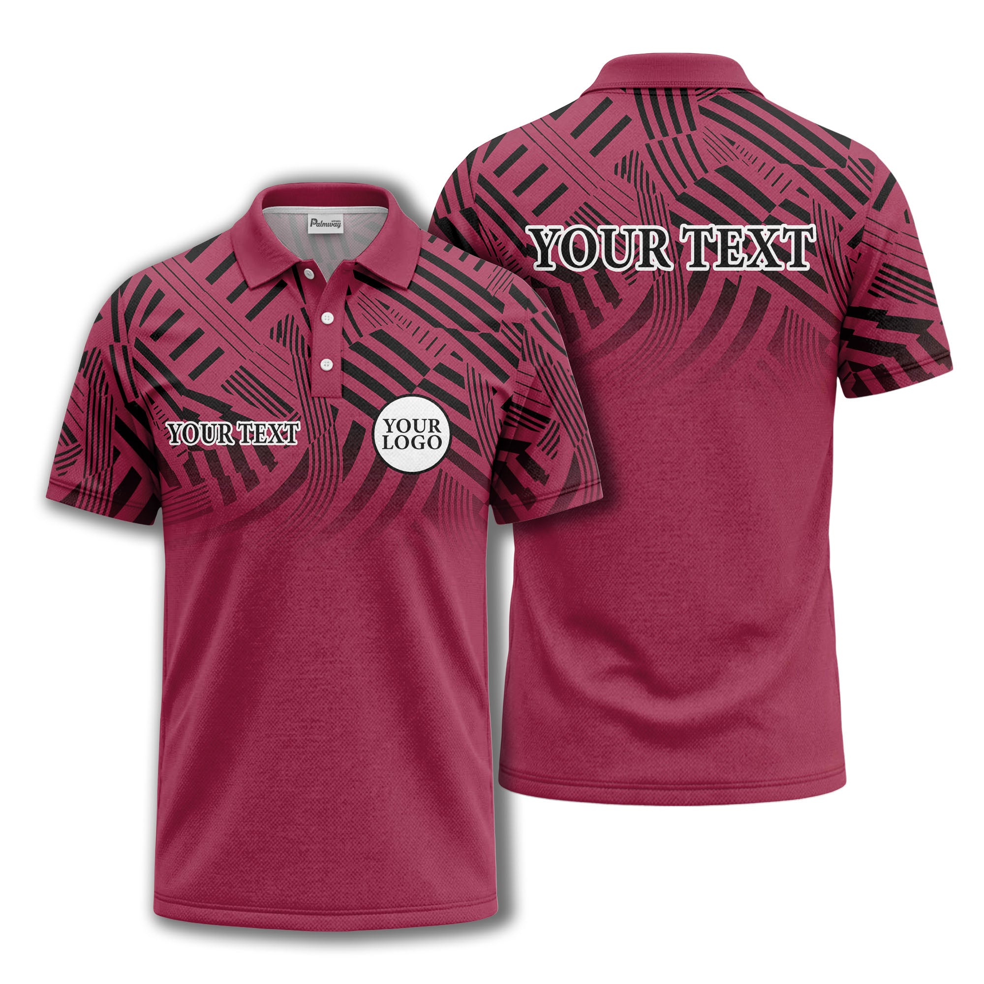 bold geometric stripes customizable polo shirt for men