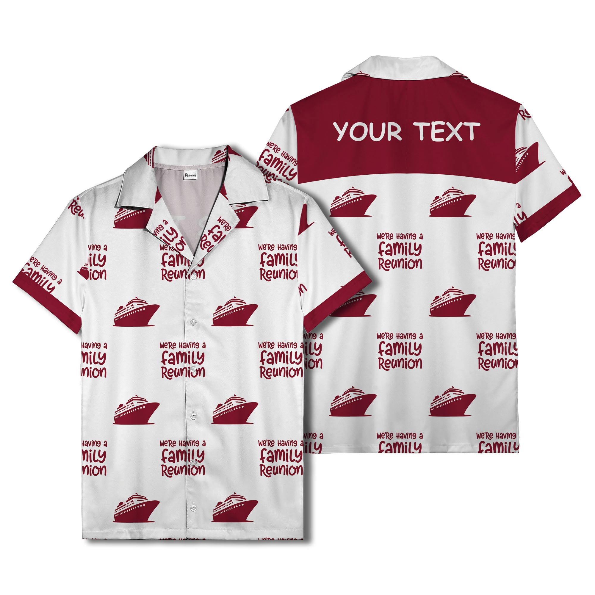 cruise ship silhouettes and family reunion text repeat hawaiian shirt