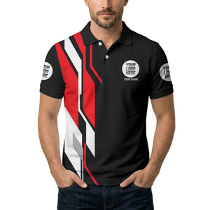 custom multi color geometric abstract modern men's performance polo shirt