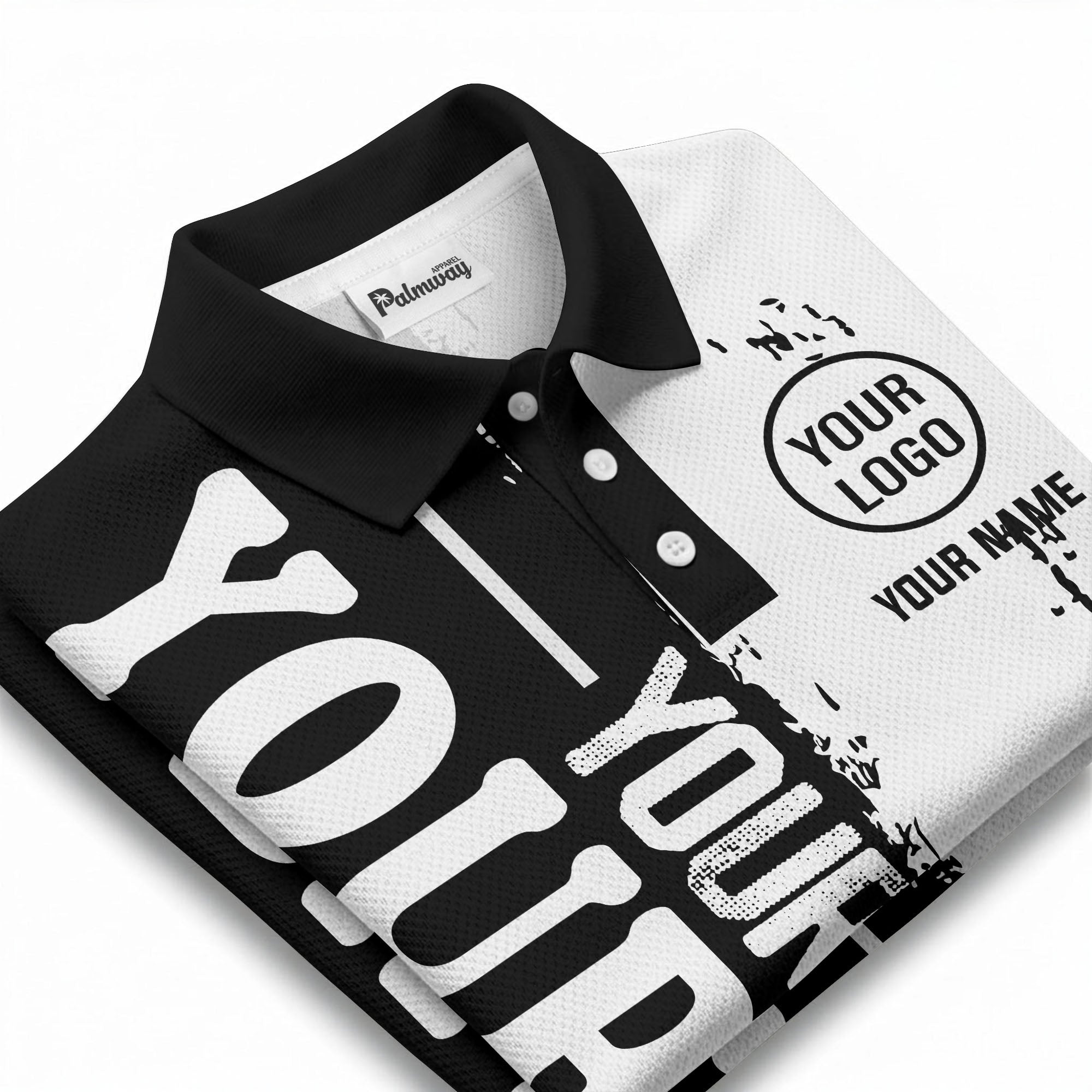 custom name & logo bold graphic personalized polo shirt