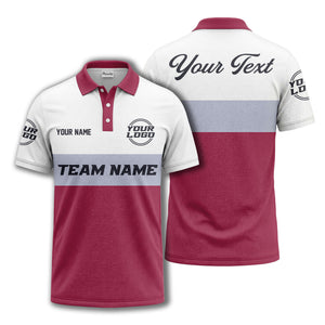 custom team name logo horizontal stripe polo shirt for men