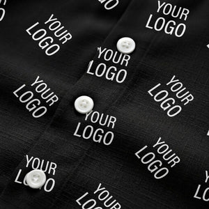 customizable repeat logo monochrome black hawaiian shirt for men