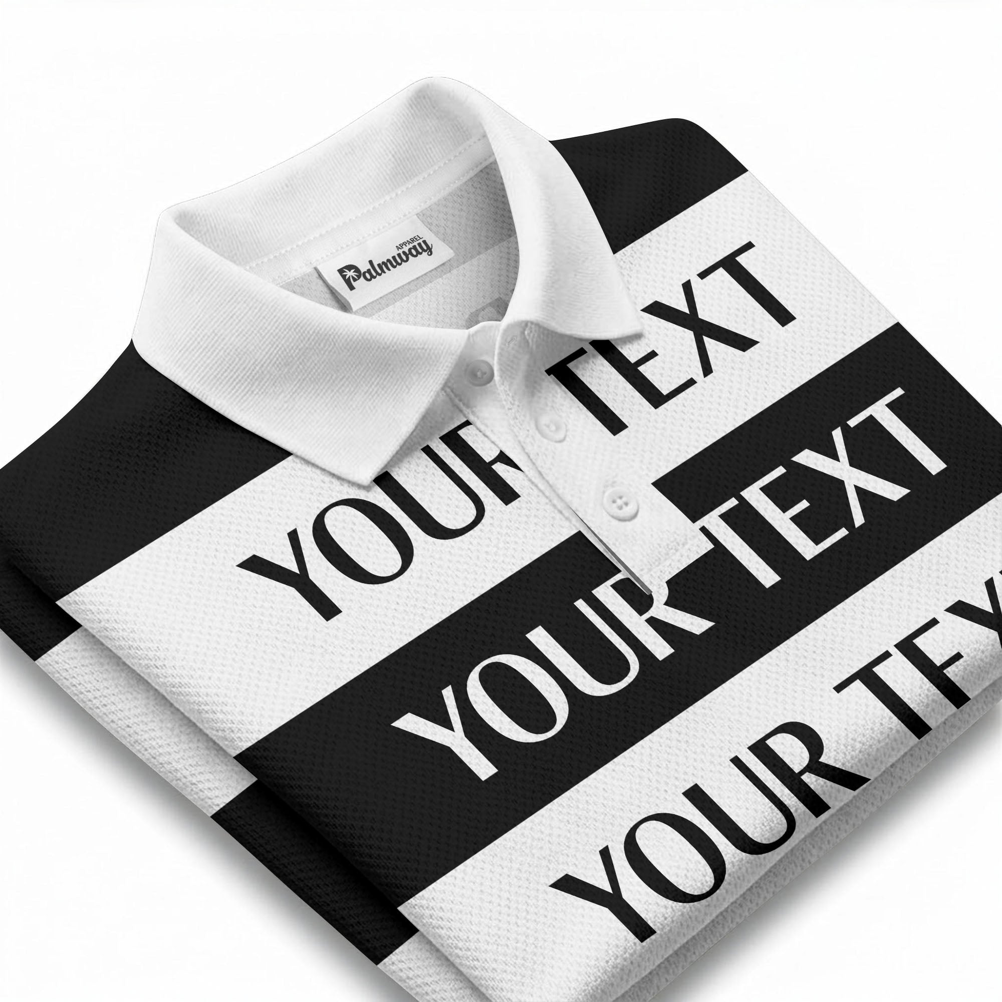 customizable text on bold horizontal stripes polo shirt