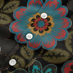 floral mandala & custom logo circle hawaiian shirt for men