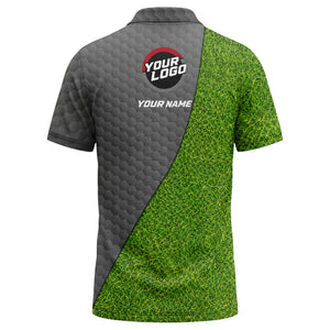 hexagon golf course grass texture custom logo polo shirt