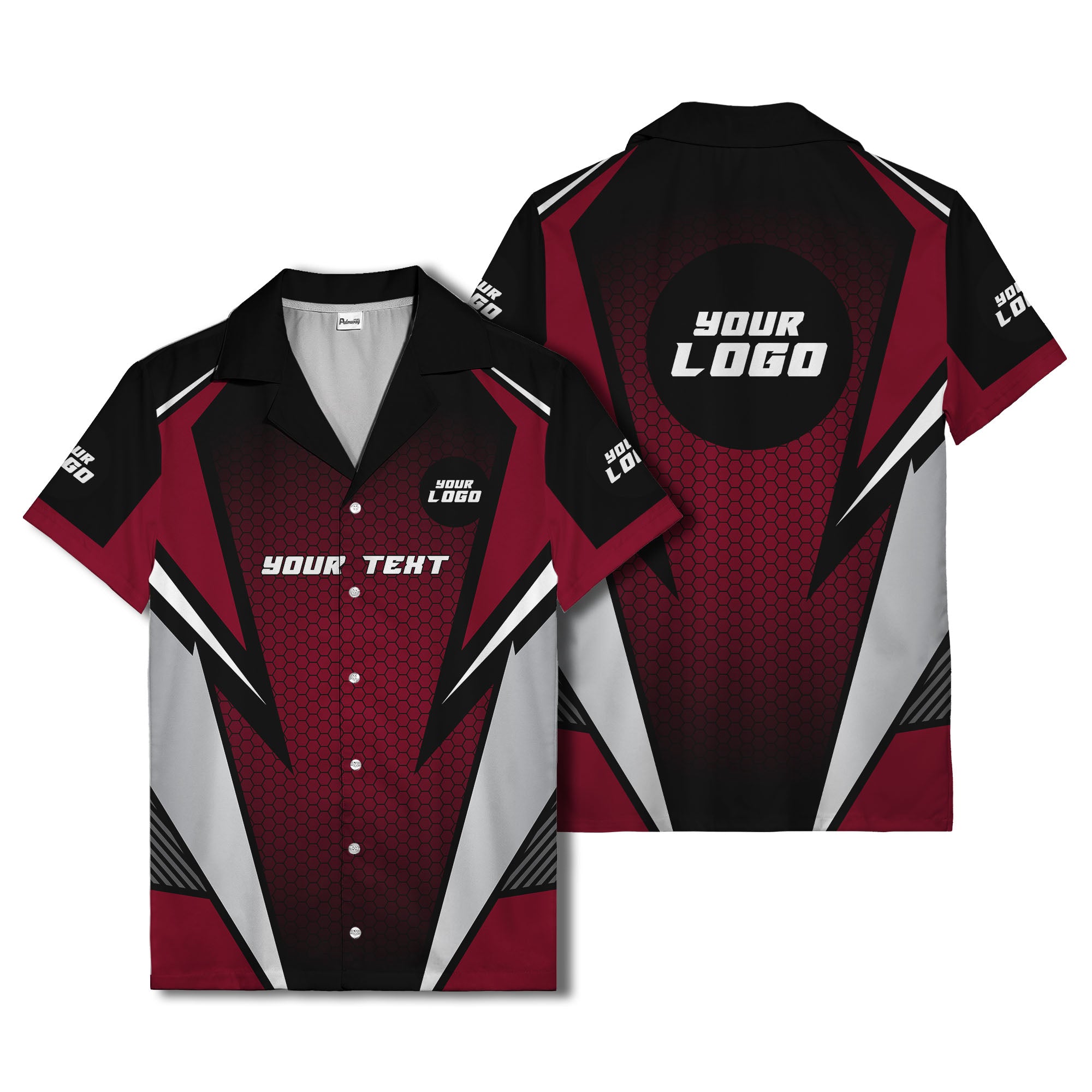hexagon grid lightning bolt hawaiian shirt for men