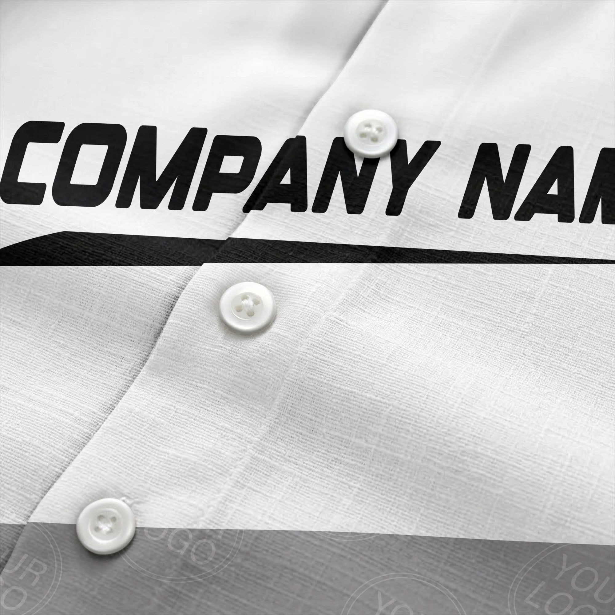 monochrome diagonal stripes & custom logo company name hawaiian shirt