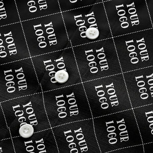 monochrome diamond grid custom logo repeat hawaiian shirt for men