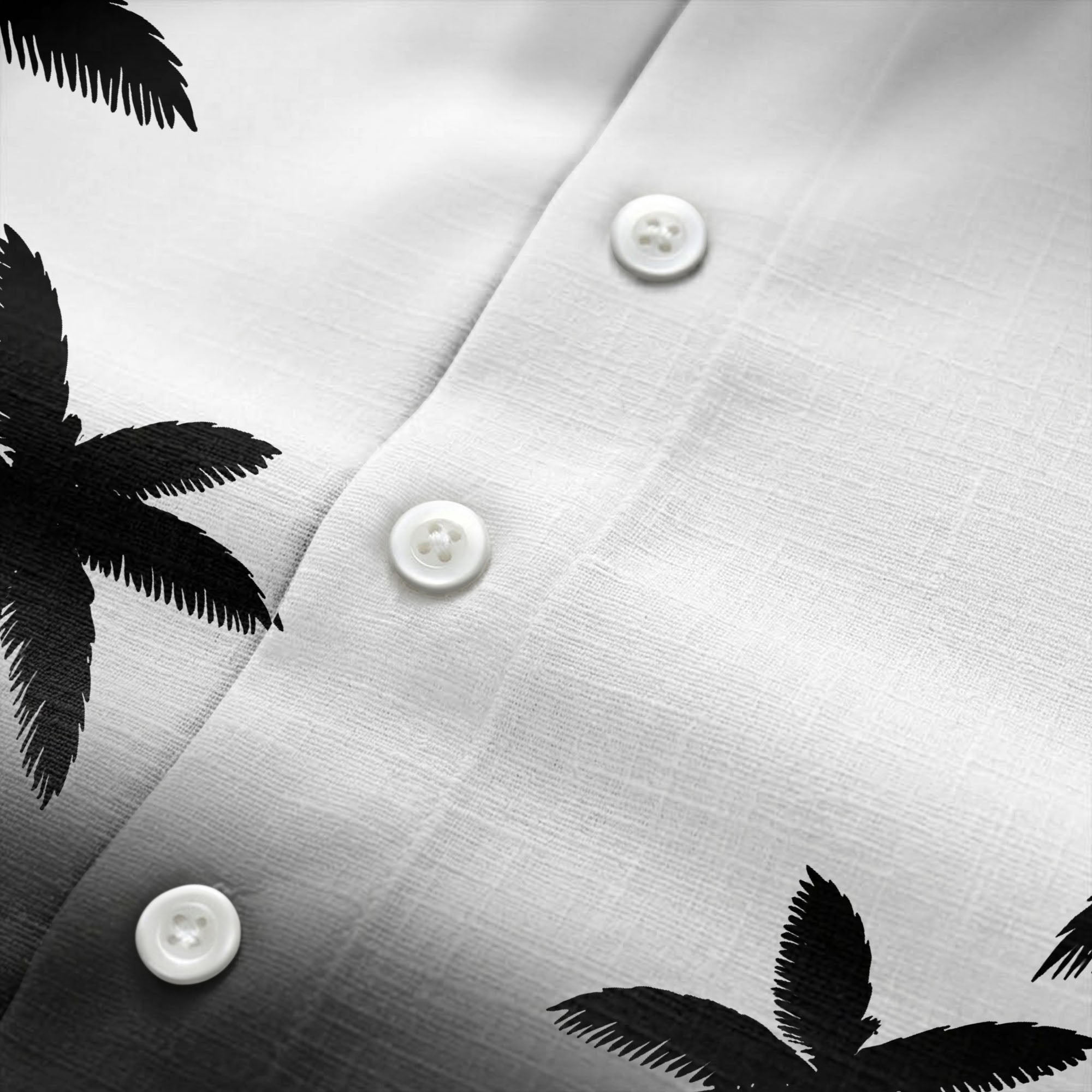 monochrome palm tree gradient silhouette hawaiian shirt for men