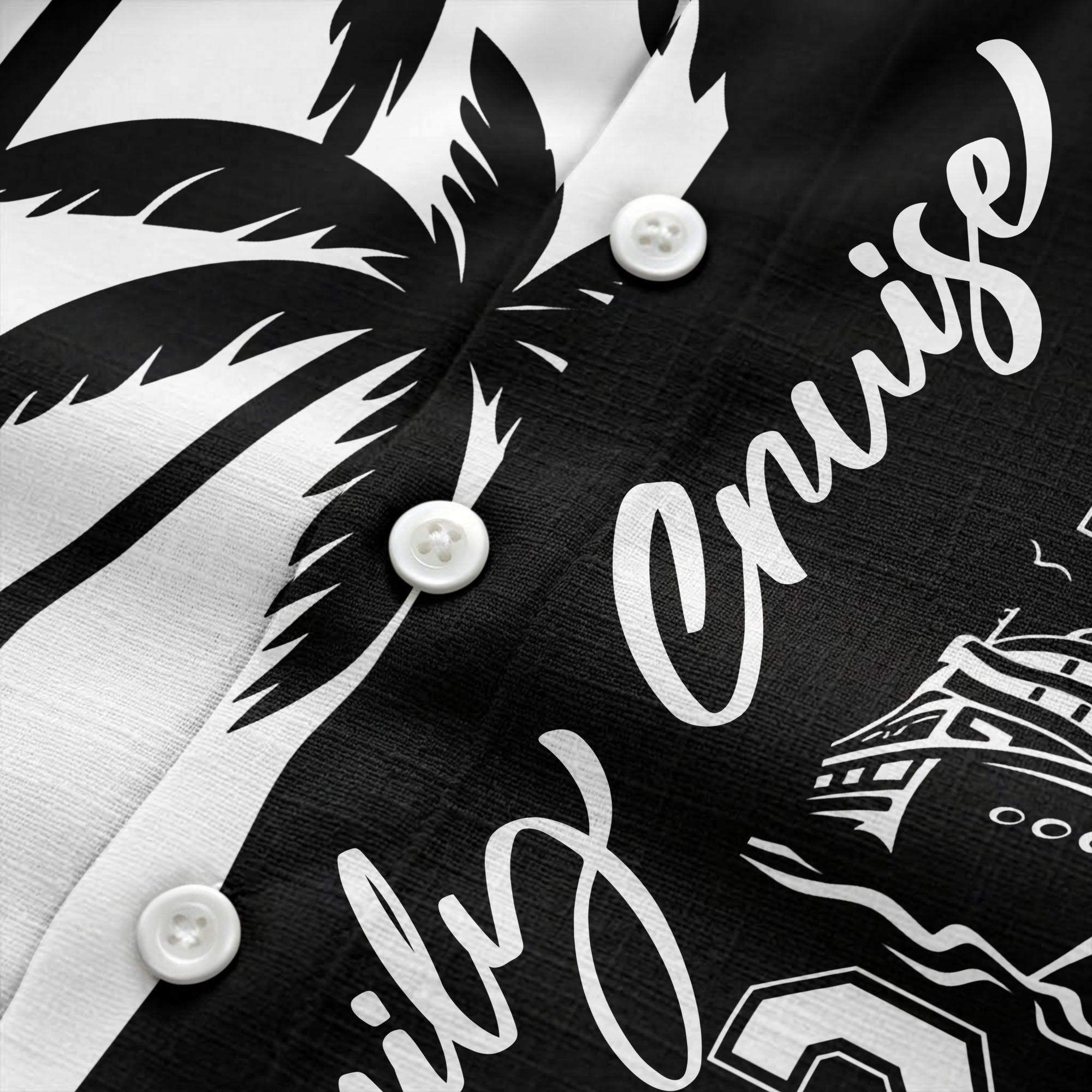 palm tree cruise ship family vacation graphic hawaiian shirt