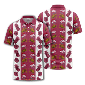 pineapple sea turtle hibiscus custom logo polo shirt