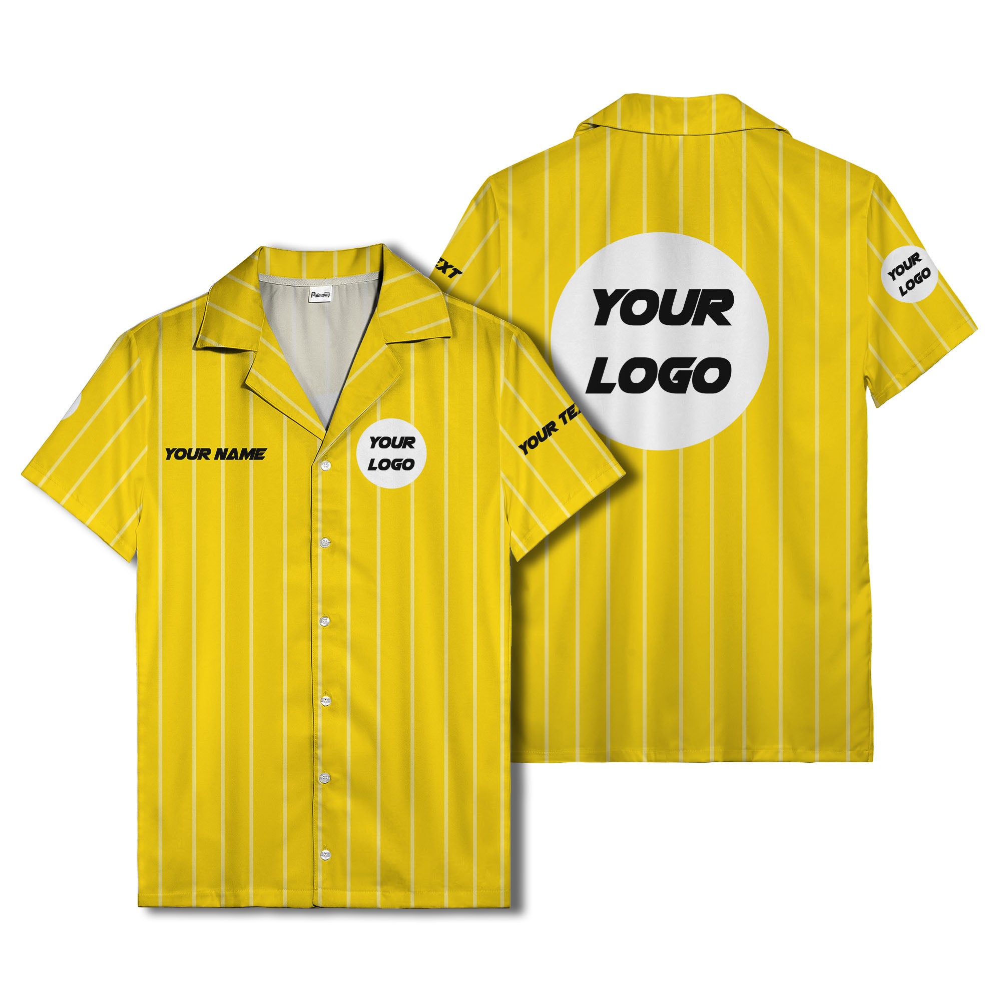 pinstripe baseball jersey hawaiian shirt with custom name & number