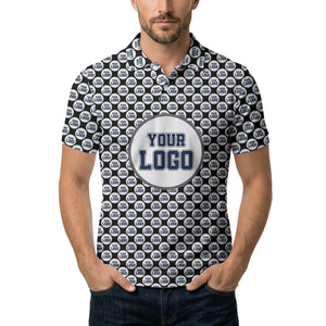 Repeating Personalized Logo Polo Shirt With Custom Text & Illustrated Icons