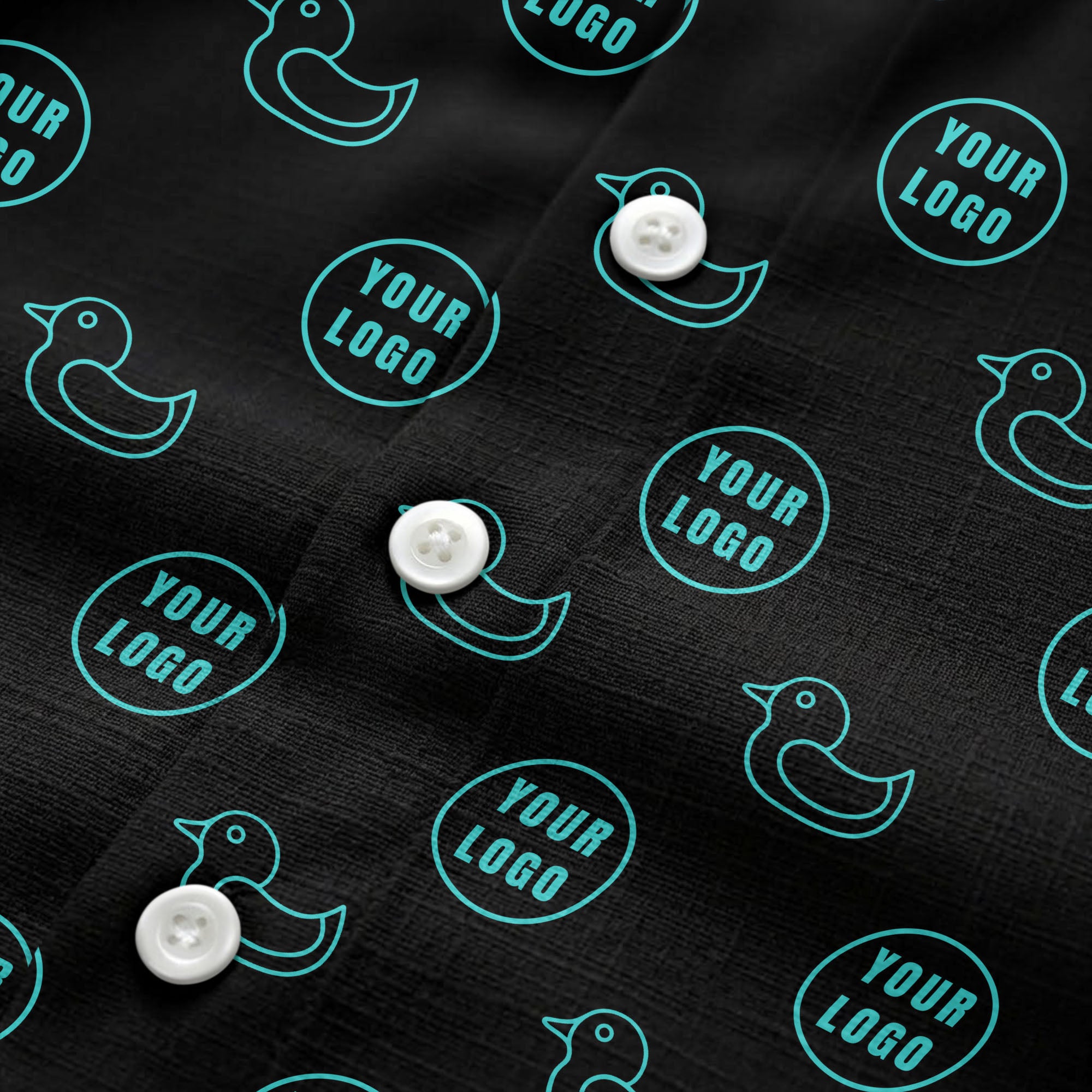 rubber duck & custom logo repeat pattern hawaiian shirt