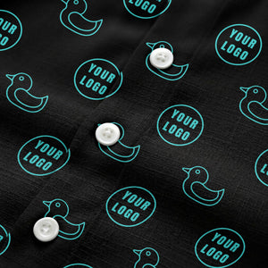 rubber duck & custom logo repeat pattern hawaiian shirt