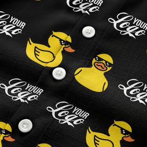 sunglassed rubber ducky parade custom logo hawaiian shirt