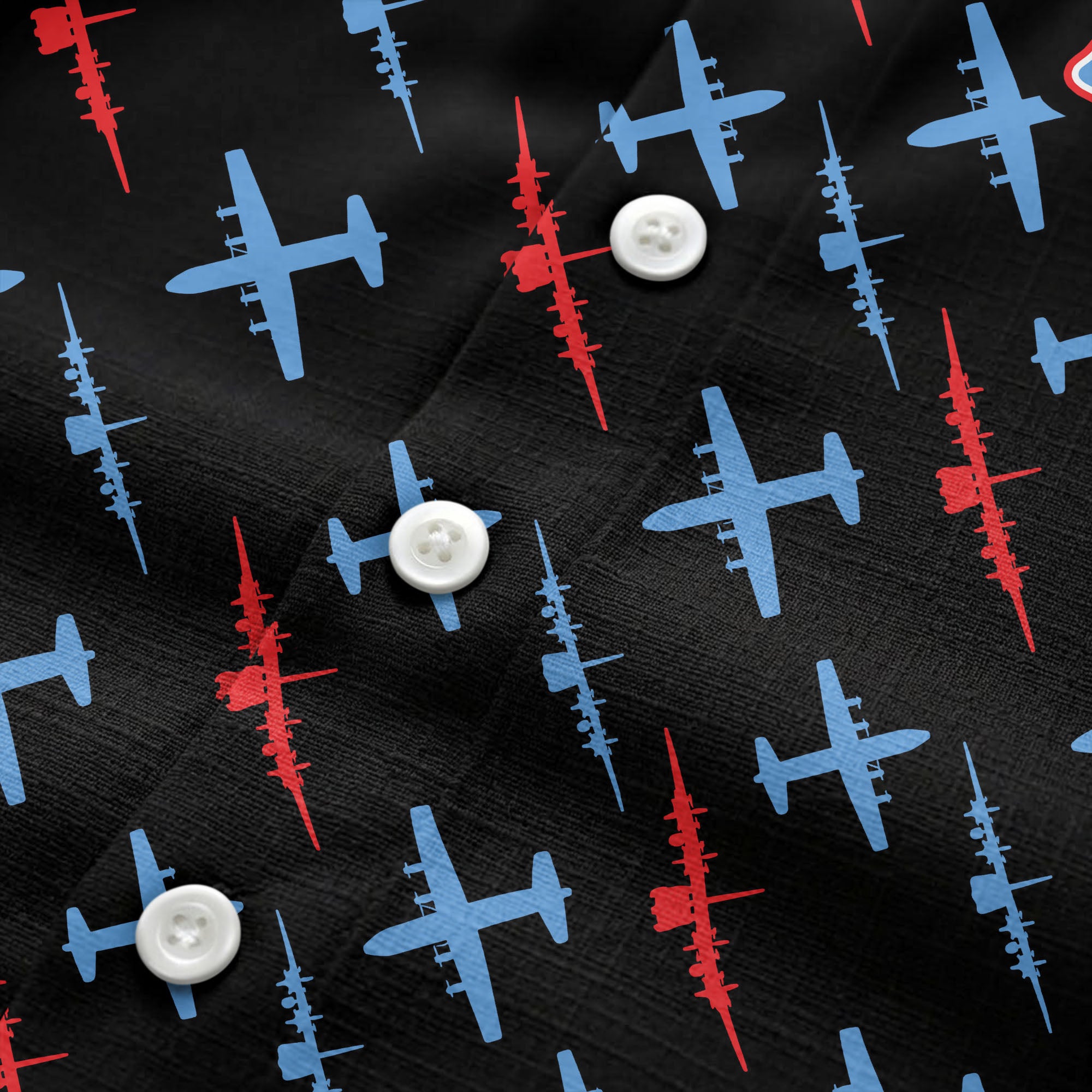 vintage airplane repeat pattern hawaiian shirt for aviation fans