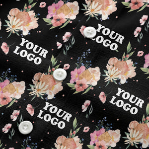 watercolor floral d20 dice hawaiian shirt with custom logo space