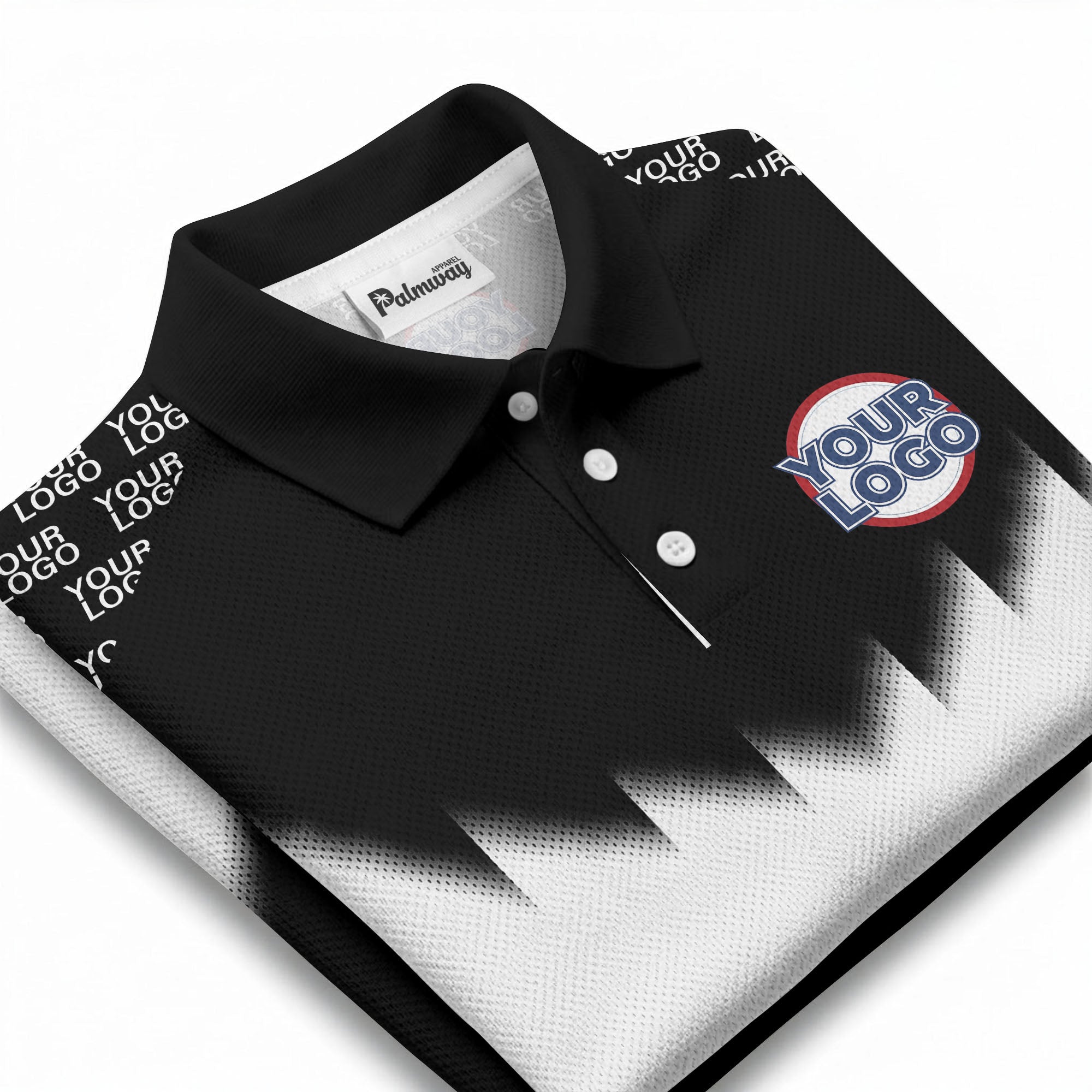 zigzag gradient custom logo polo shirt for men