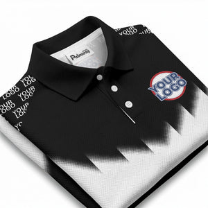zigzag gradient custom logo polo shirt for men