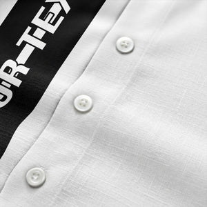 bold vertical stripe custom logo hawaiian shirt for men