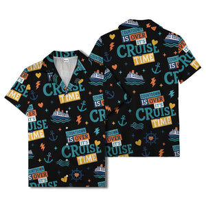 cruise ships & anchors cartoon fun hawaiian shirt for vacation