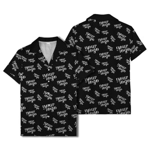 custom logo repeat typography hawaiian shirt for personalized style