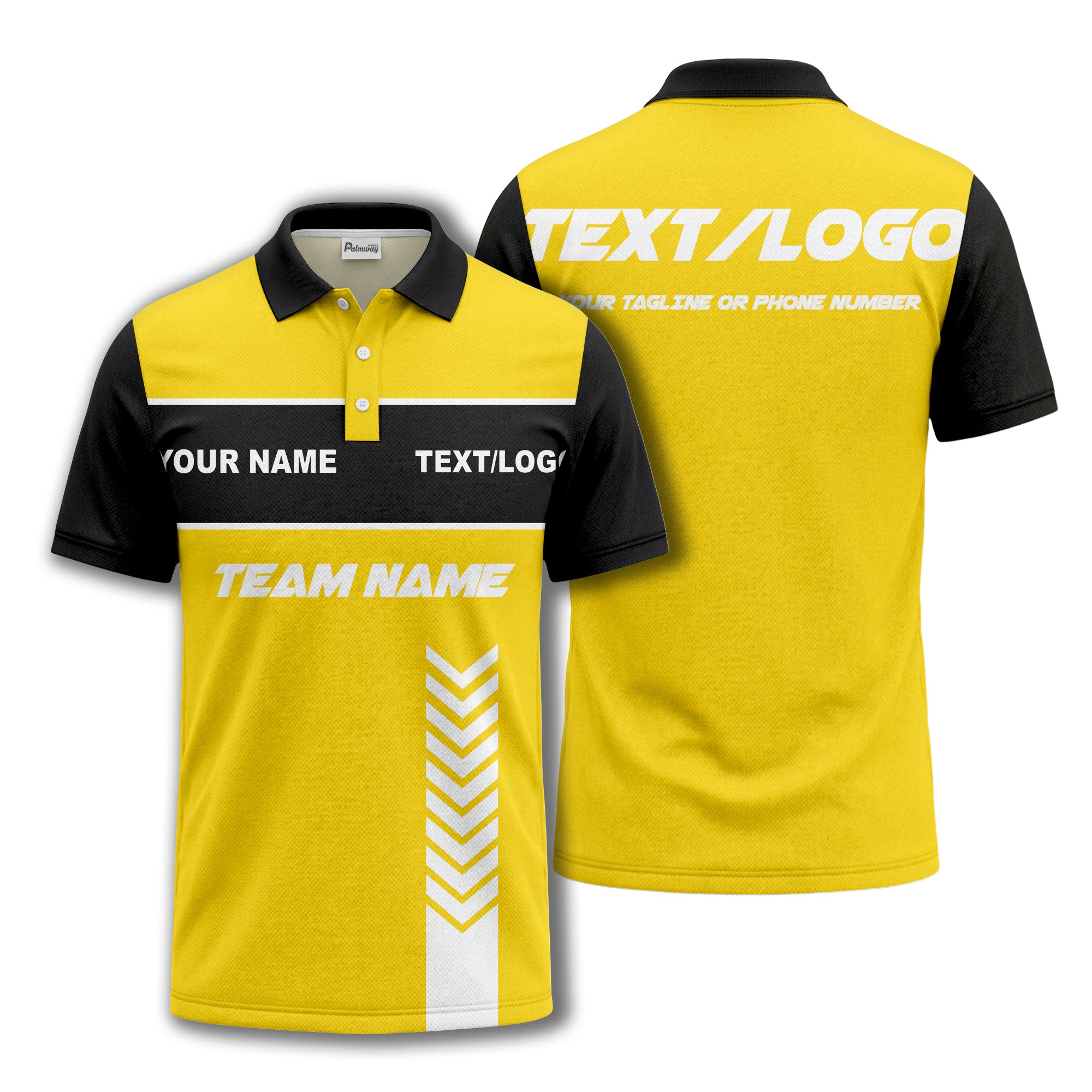 customizable team name chevron stripe polo shirt for men