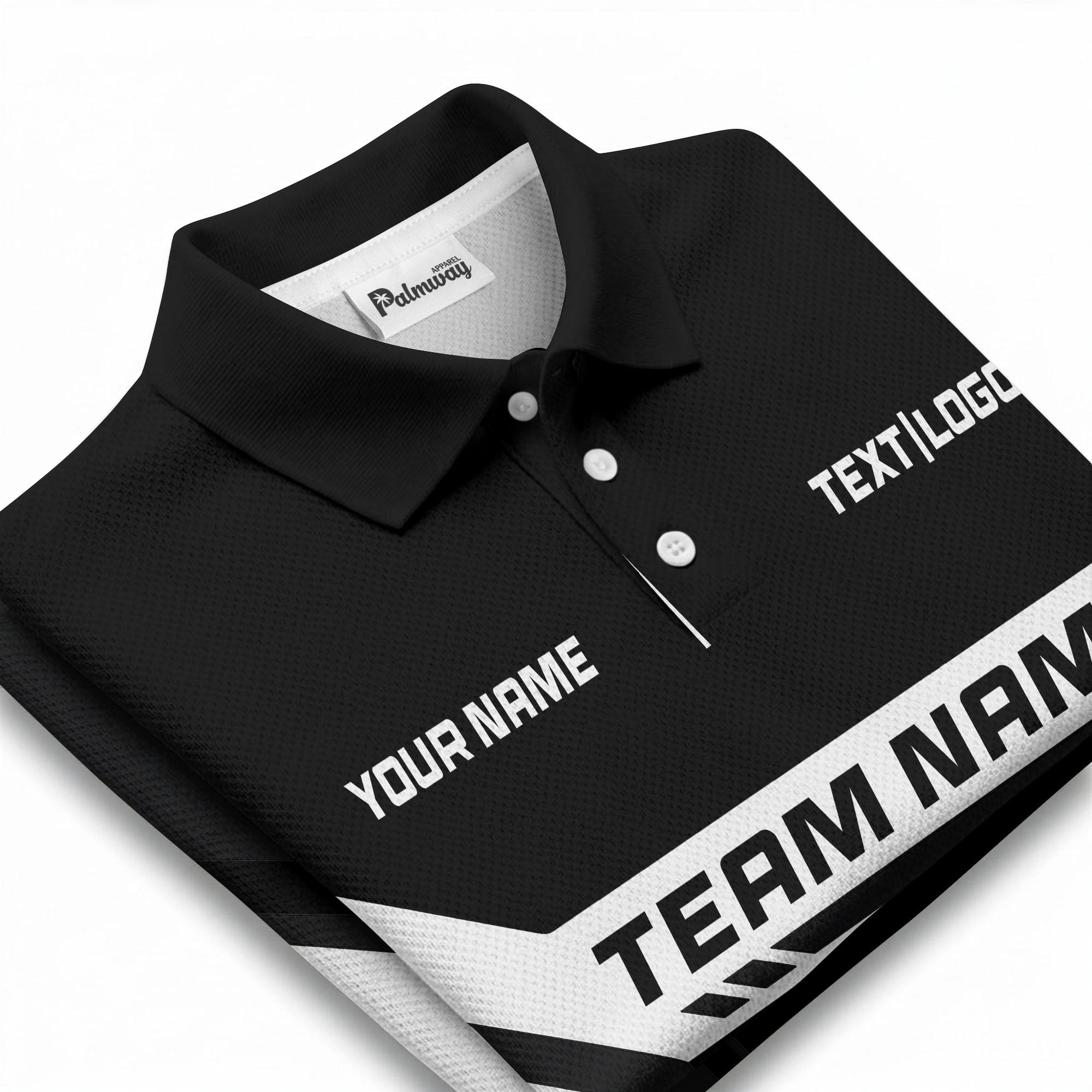 customizable team name geometric stripes polo shirt for men