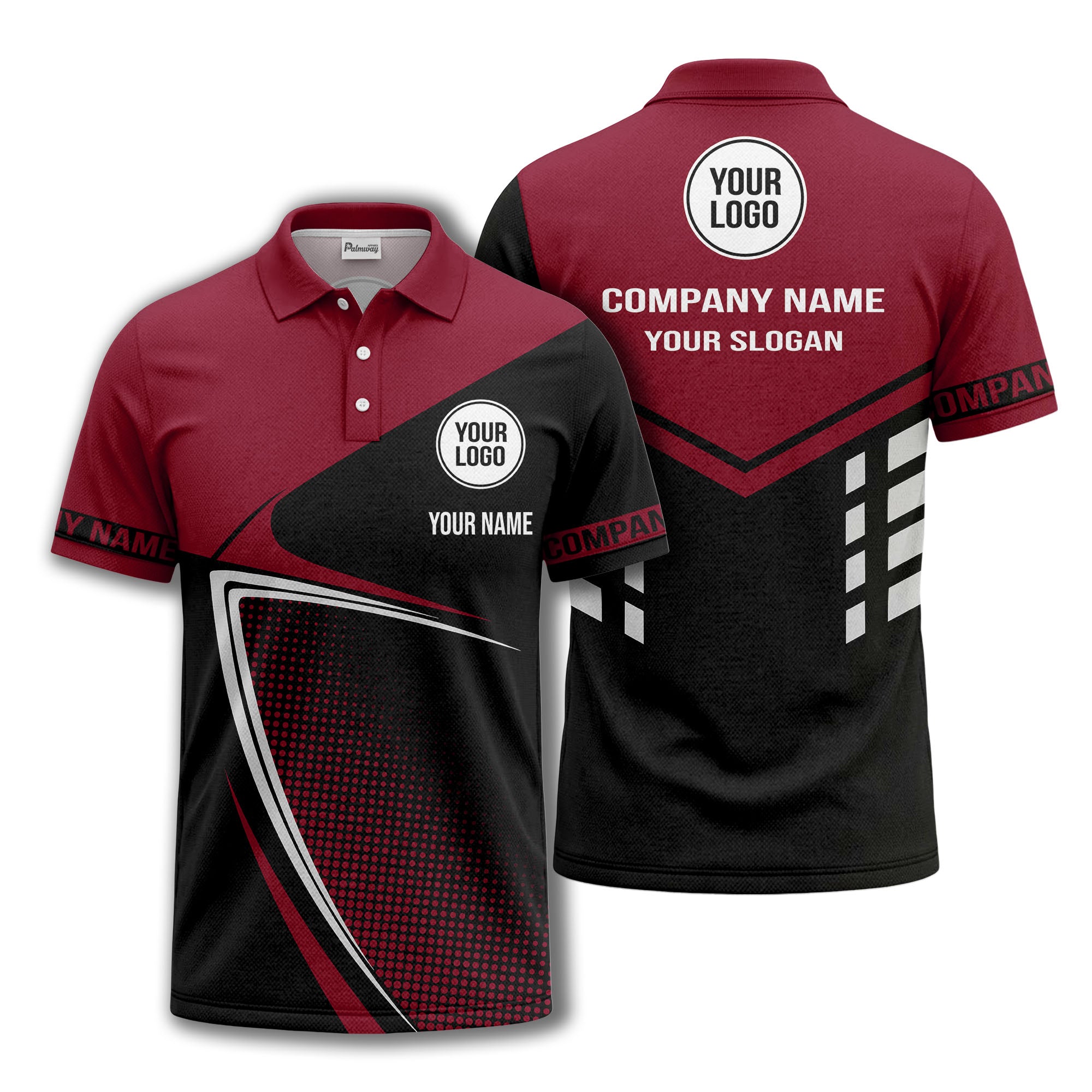 diagonal stripe dot geometric polo shirt for men