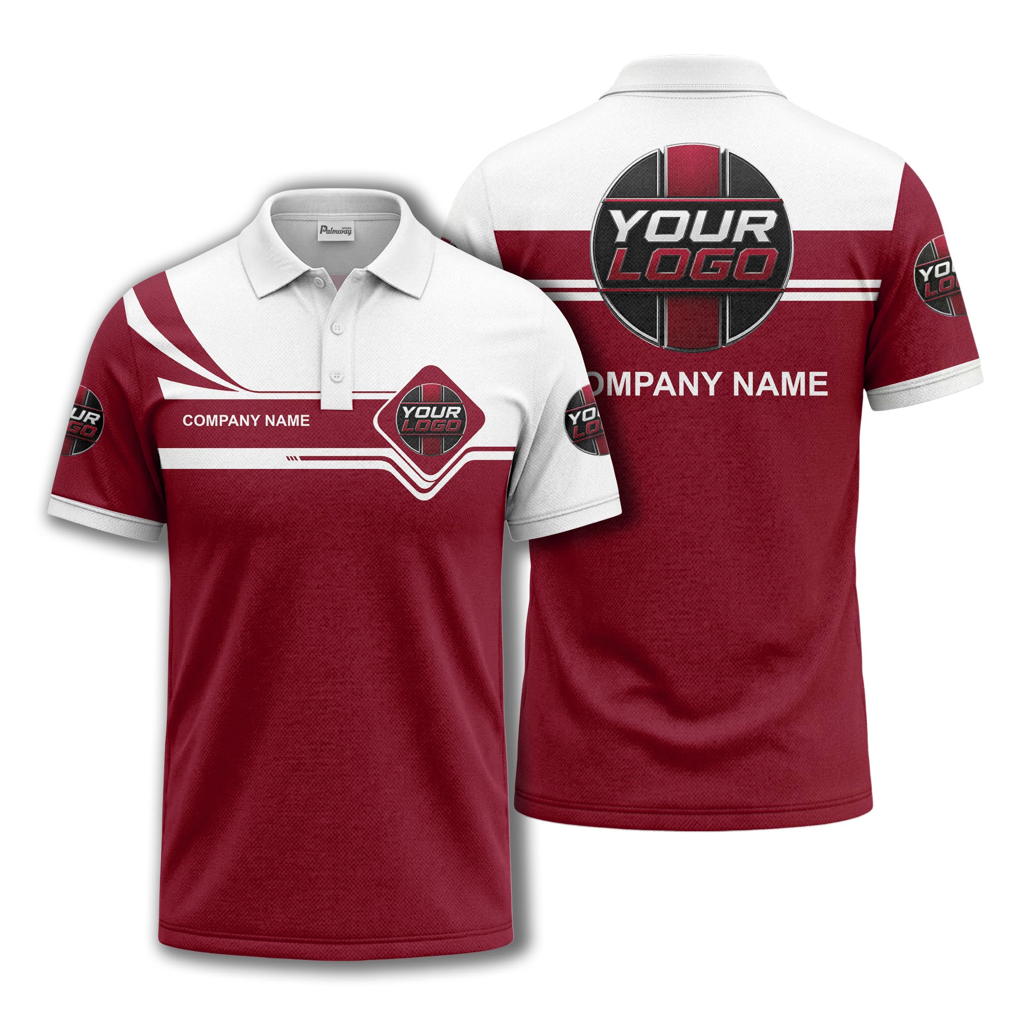 diamond stripe custom logo corporate polo shirt