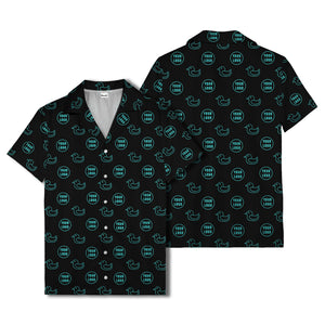 rubber duck & custom logo repeat pattern hawaiian shirt