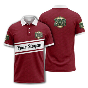 shield logo stars hexagon pattern polo shirt for men