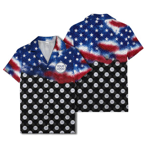 stars & stripes american flag custom logo patriotic hawaiian shirt