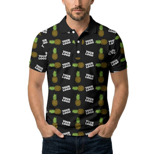sunflower pineapple repeat custom logo polo shirt for beach days