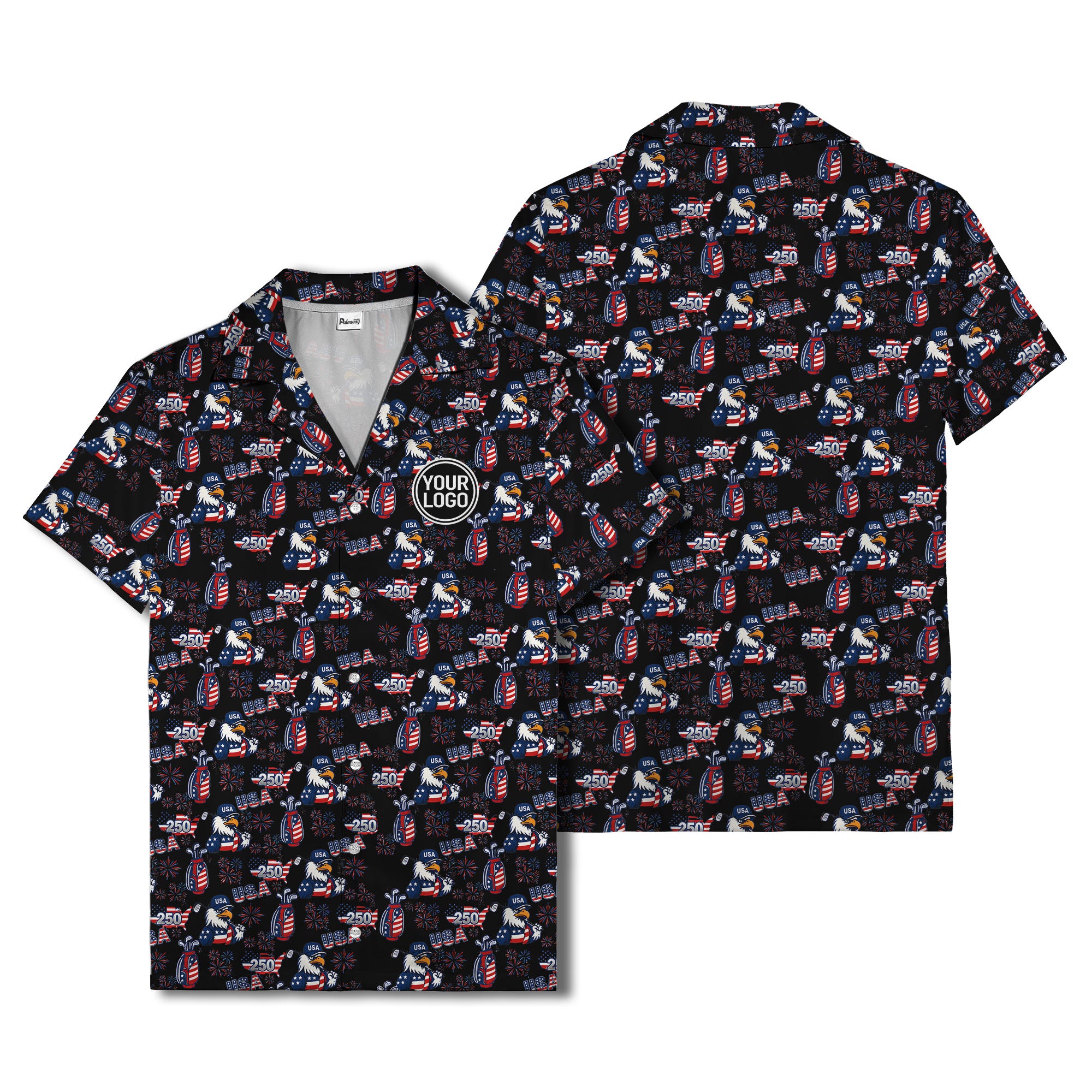 usa bald eagles golf bags fireworks hawaiian shirt for men