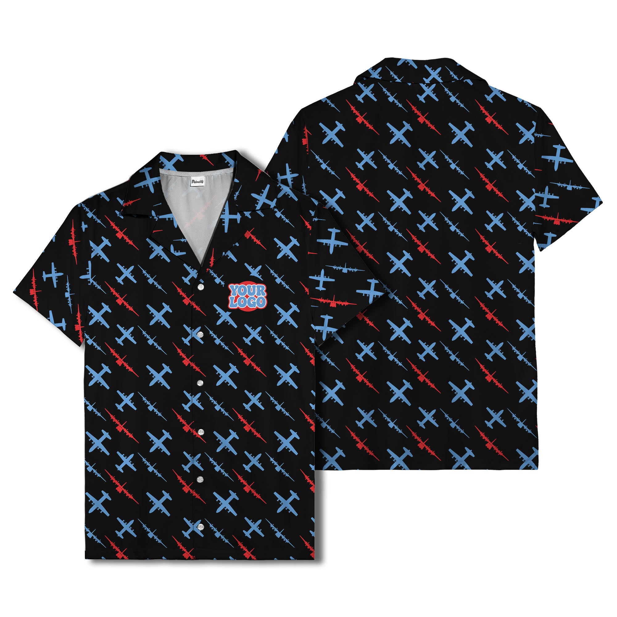 vintage airplane repeat pattern hawaiian shirt for aviation fans
